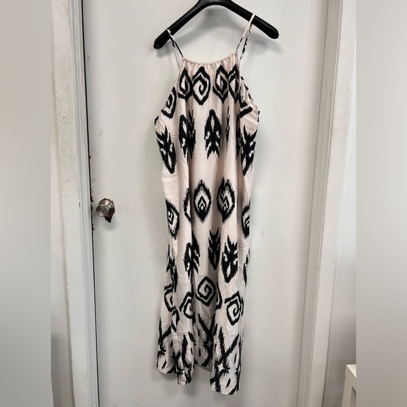 NIB - Womens Maxi Summer Dress, Pink with Black Geometric Pattern - 1X, 2X, 3X - Picture 6 of 13